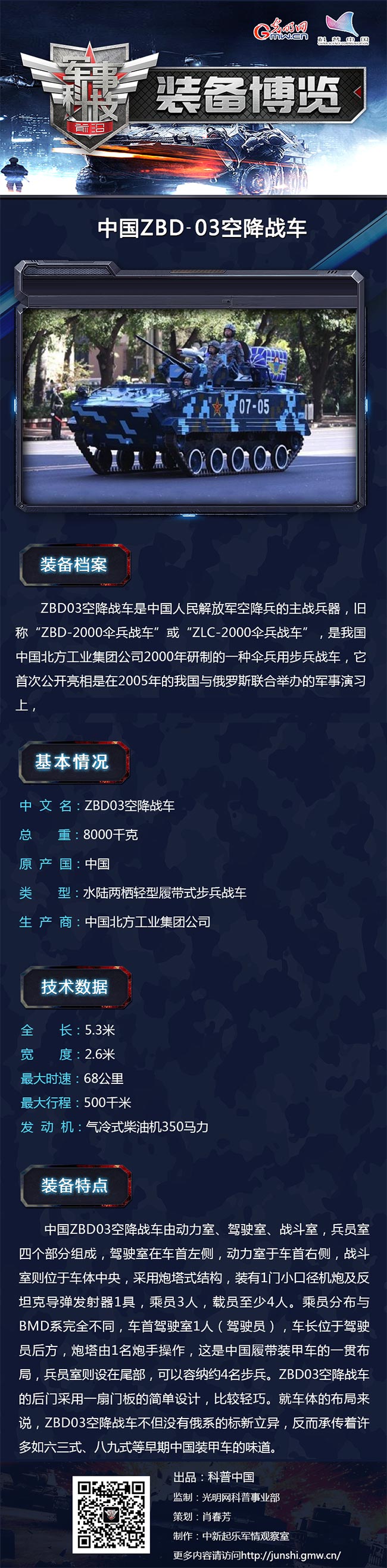 空降兵制胜利器——中国ZBD-03空降战车